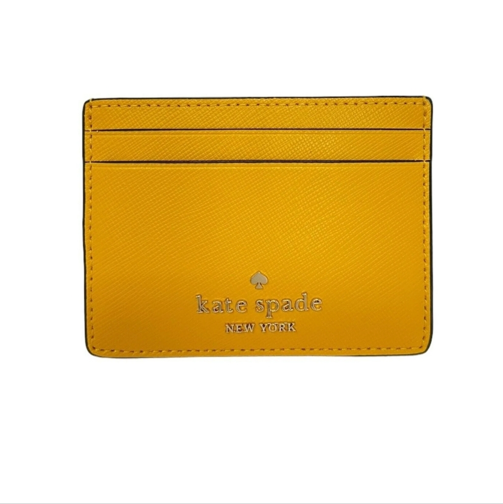 Kate Spade Madison Saffiano Leather Slim Card Holder In Yellow Daffodil Nwt Kate Spade Madison Saffiano Leather Slim Card Holder In Yellow Daffodil Nwt